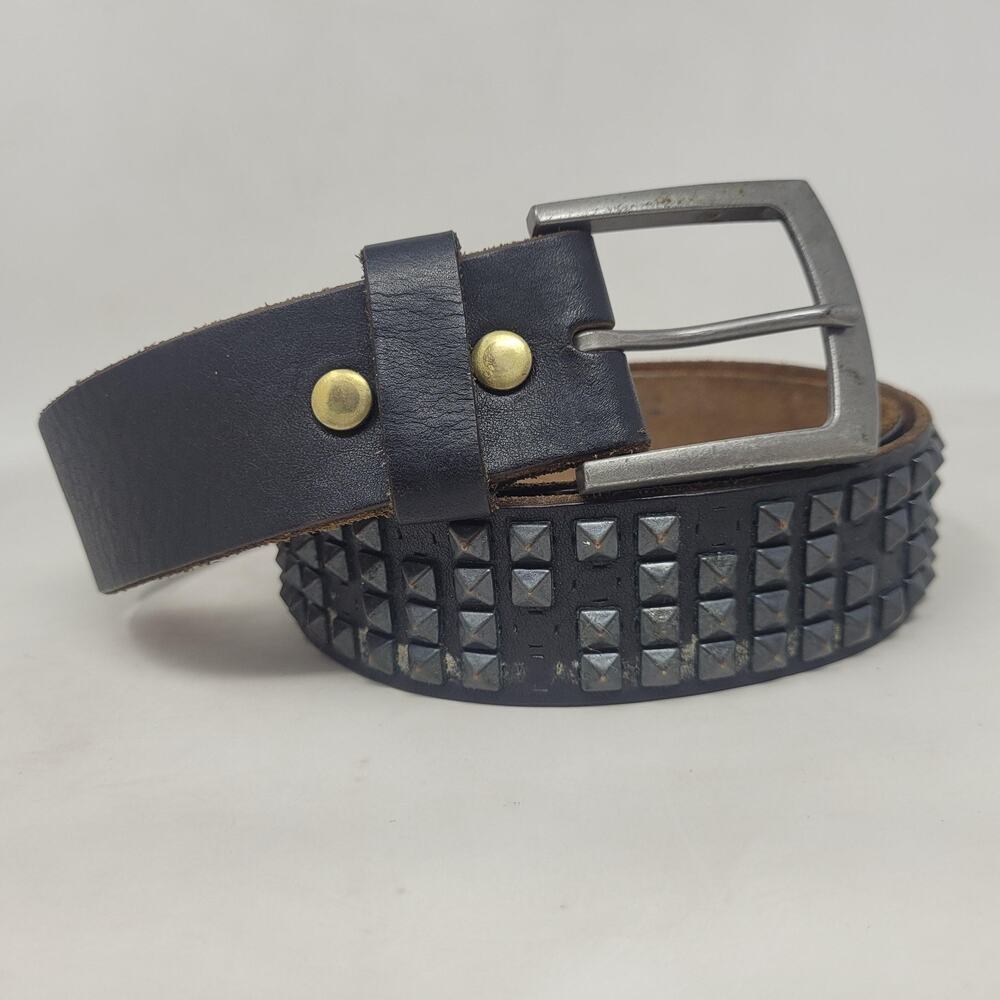 Converse Black Leather Belt Mens 36 Studded Punk Rock Biker Metal Goth 90s
